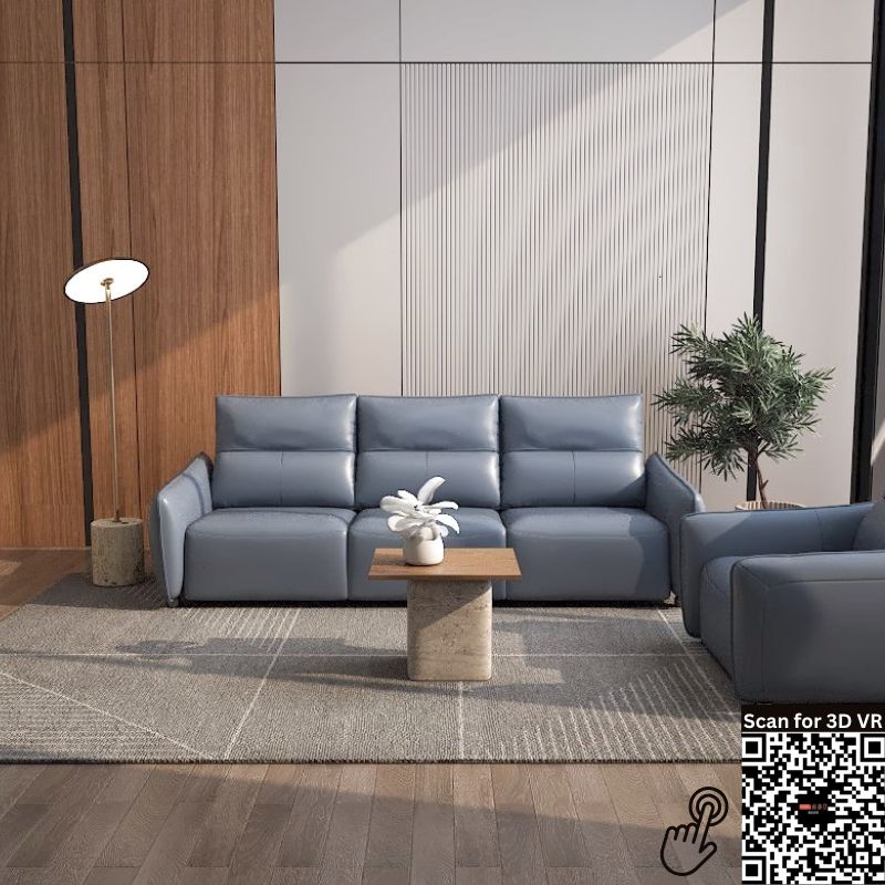 Americana Bellamy 3-Seater 2.67m Zero Wall Full Top Grain Leather Electric Recliner Sofa (I) picket and rail