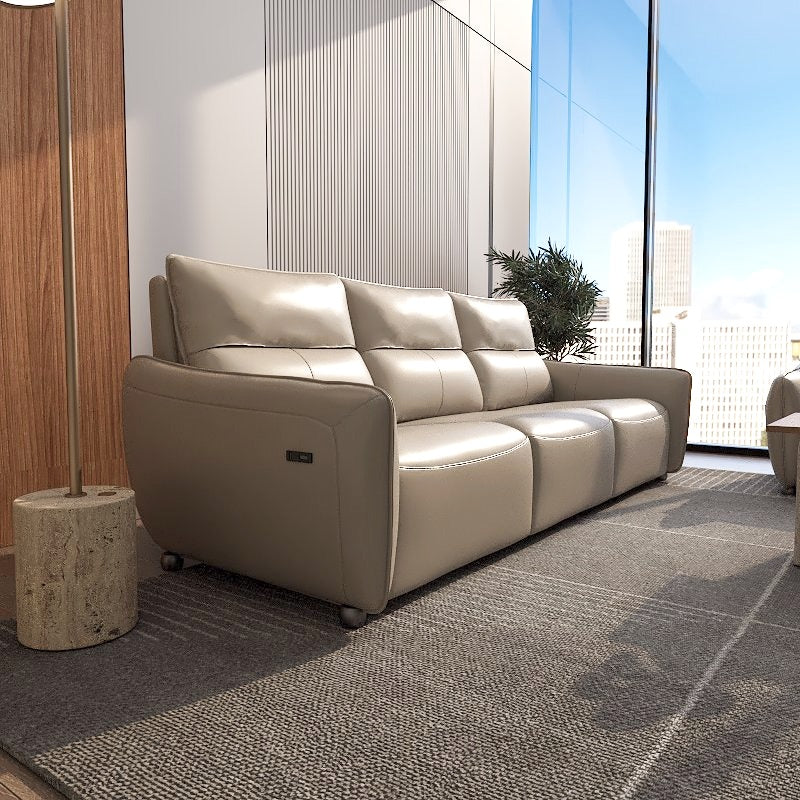 Americana Bellamy 3-Seater 2.67m Zero Wall Full Top Grain Leather Electric Recliner Sofa (I) picket and rail