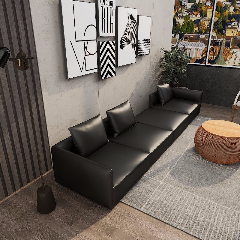 Americana Bovan 3.46m 3-Seater/L-Shape Italian Minimalist Design Top Grain Leather Sofa picket and rail