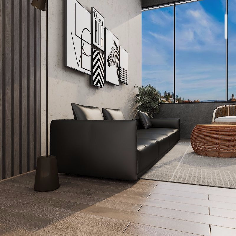 Americana Bovan 3.46m 3-Seater/L-Shape Italian Minimalist Design Top Grain Leather Sofa picket and rail