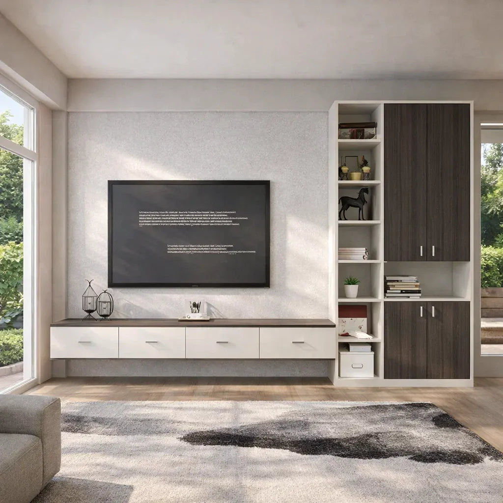 Americana Custom Built-In TV Console Cabinet (TV8) picket and rail