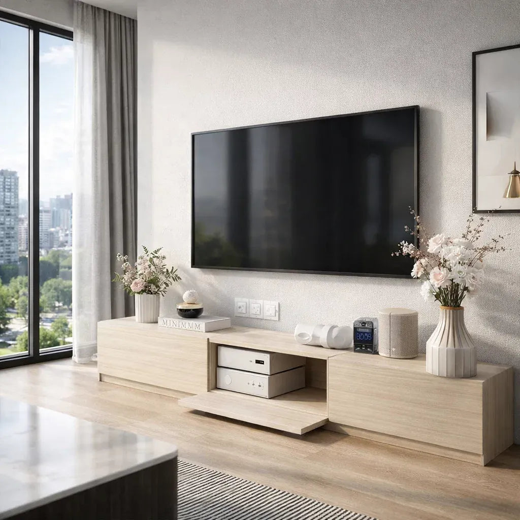 Americana Custom Storage TV Console Length 1.5m to 2m (T2) picket and rail