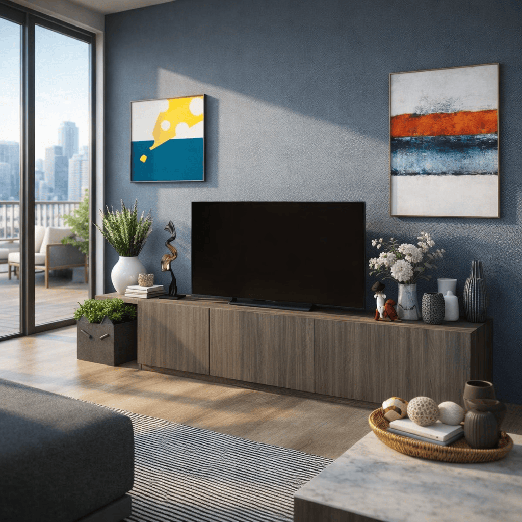 Americana Custom Storage TV Console Length 1.5m to 2m (T4) picket and rail