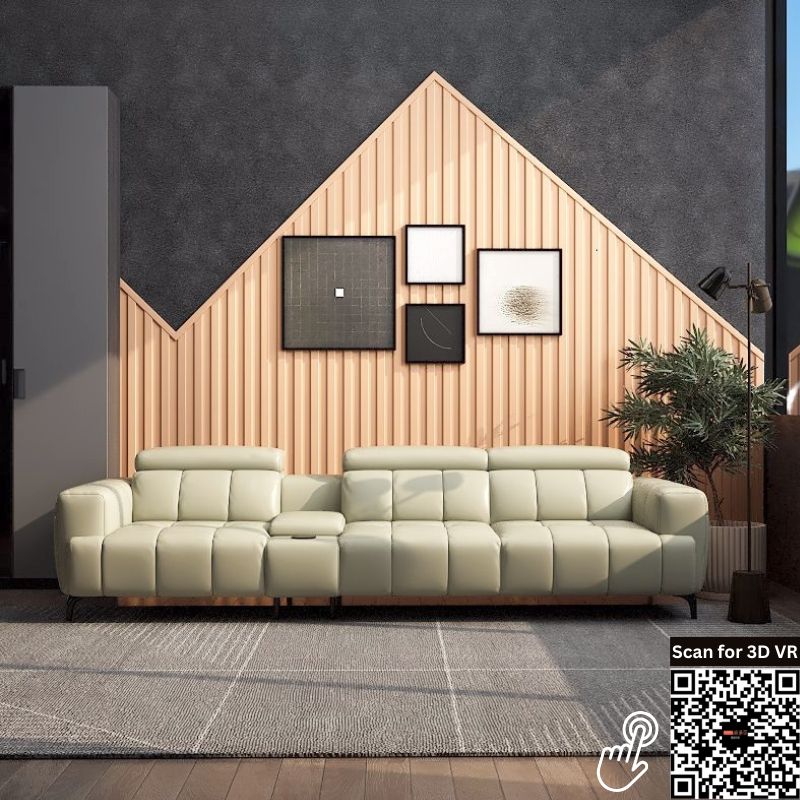 Americana Estell 2/3-Seater/L-Shape with Utility Cup Holder Zero Wall Full Top Grain Leather Electric Recliner Sofa picket and rail