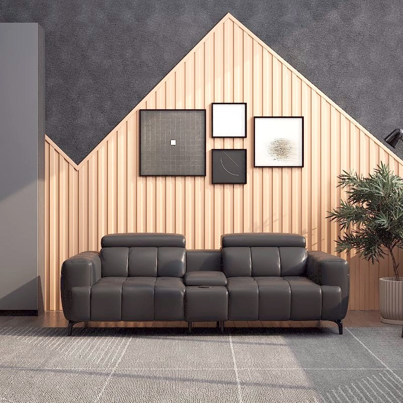 Americana Estell 2/3-Seater/L-Shape with Utility Cup Holder Zero Wall Full Top Grain Leather Electric Recliner Sofa picket and rail