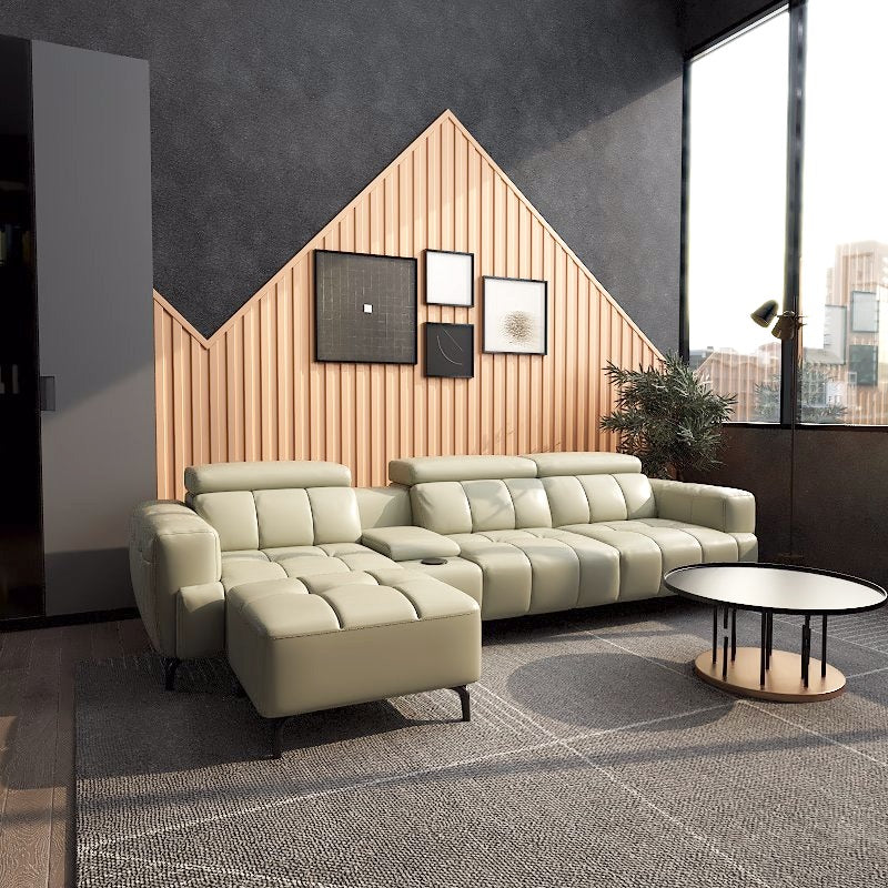 Americana Estell 2/3-Seater/L-Shape with Utility Cup Holder Zero Wall Full Top Grain Leather Electric Recliner Sofa picket and rail