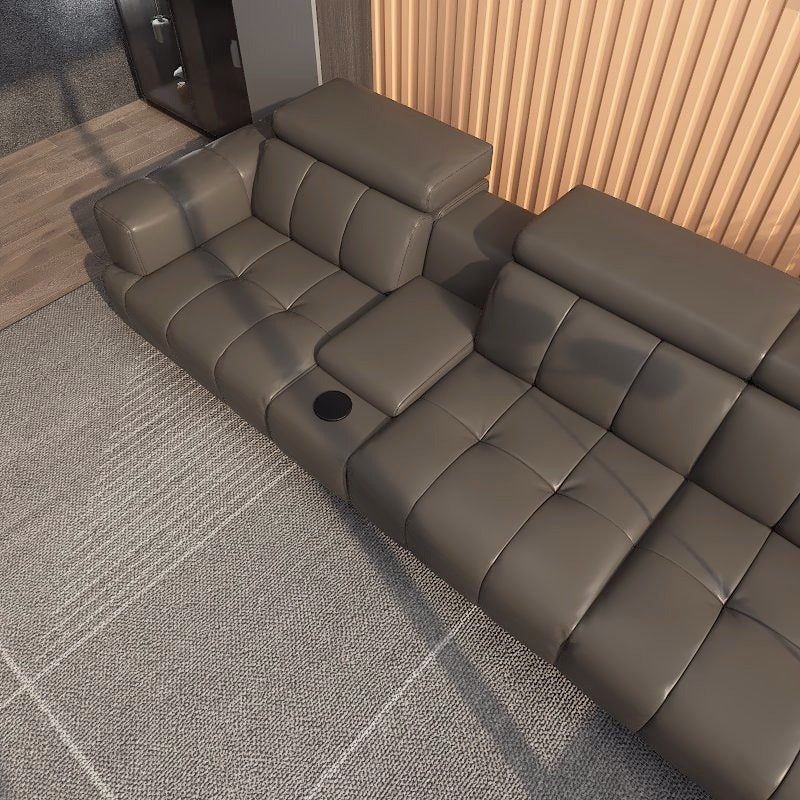Americana Estell 2/3-Seater/L-Shape with Utility Cup Holder Zero Wall Full Top Grain Leather Electric Recliner Sofa picket and rail