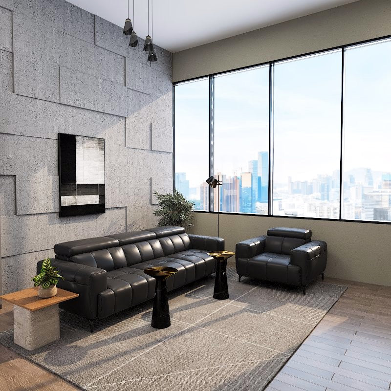 Americana Estell 2/3-Seater/L-Shape Zero Wall Full Top Grain Leather Electric Recliner Sofa picket and rail