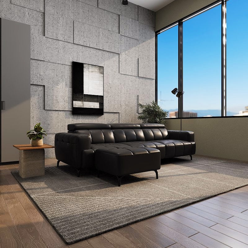 Americana Estell 2/3-Seater/L-Shape Zero Wall Full Top Grain Leather Electric Recliner Sofa picket and rail