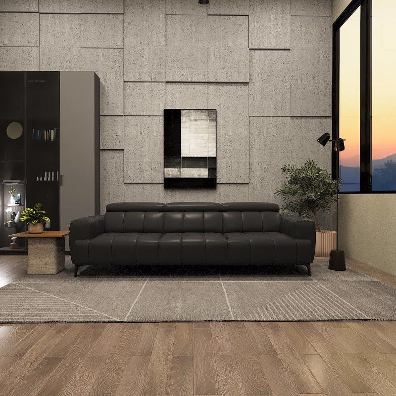 Americana Estell 2/3-Seater/L-Shape Zero Wall Full Top Grain Leather Electric Recliner Sofa picket and rail