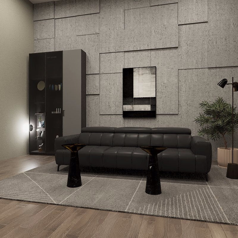 Americana Estell 2/3-Seater/L-Shape Zero Wall Full Top Grain Leather Electric Recliner Sofa picket and rail