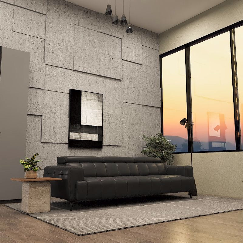 Americana Estell 2/3-Seater/L-Shape Zero Wall Full Top Grain Leather Electric Recliner Sofa picket and rail