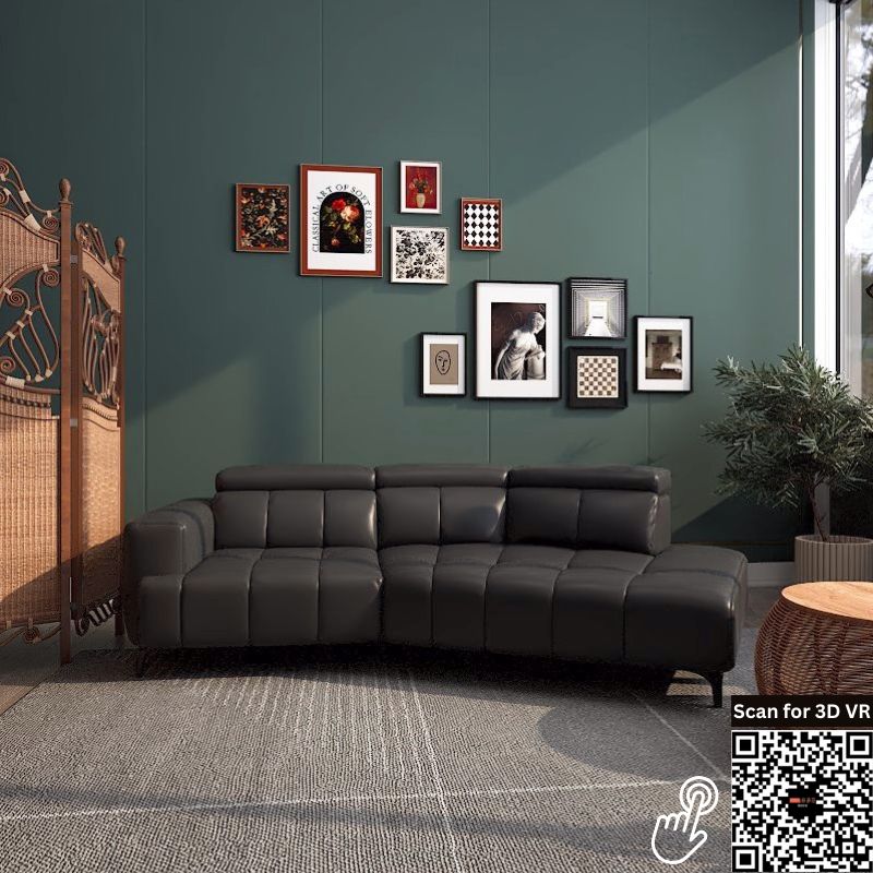 Americana Estell 2/3-Seater Zero Wall Full Top Grain Leather Electric Recliner Sofa/Day Bed picket and rail