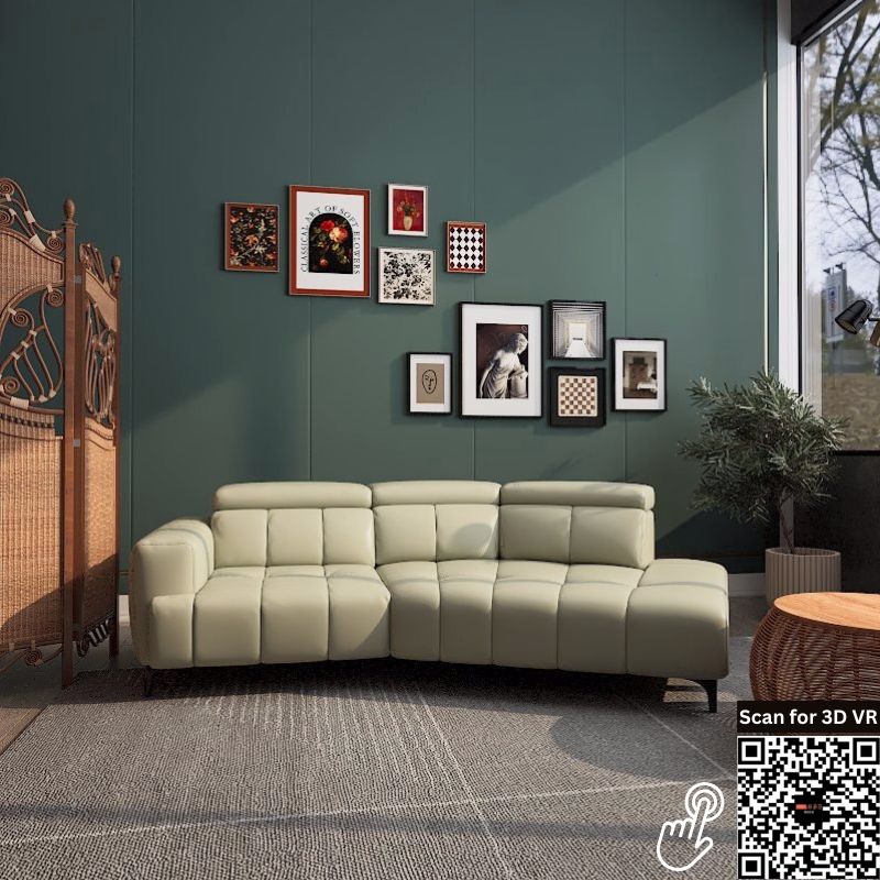 Americana Estell 2/3-Seater Zero Wall Full Top Grain Leather Electric Recliner Sofa/Day Bed picket and rail