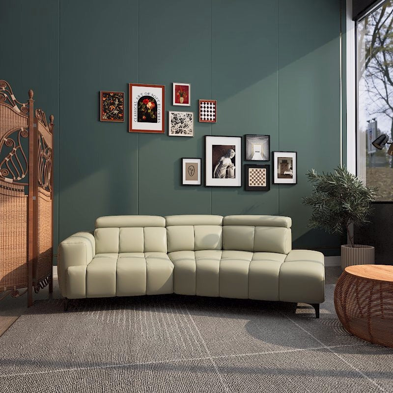 Americana Estell 2/3-Seater Zero Wall Full Top Grain Leather Electric Recliner Sofa/Day Bed picket and rail