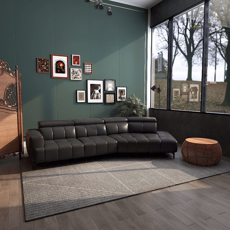 Americana Estell 2/3-Seater Zero Wall Full Top Grain Leather Electric Recliner Sofa/Day Bed picket and rail