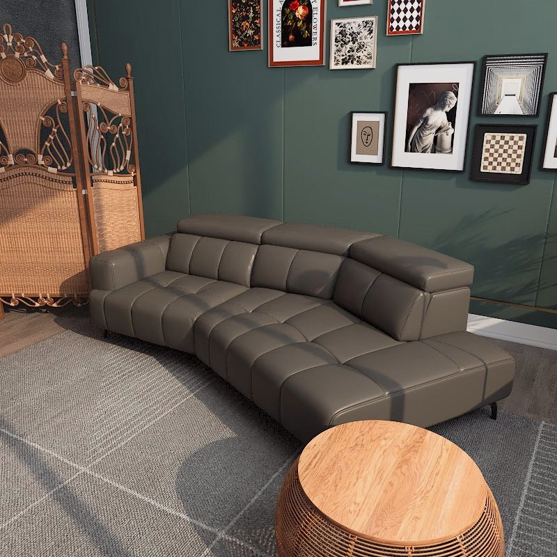 Americana Estell 2/3-Seater Zero Wall Full Top Grain Leather Electric Recliner Sofa/Day Bed picket and rail