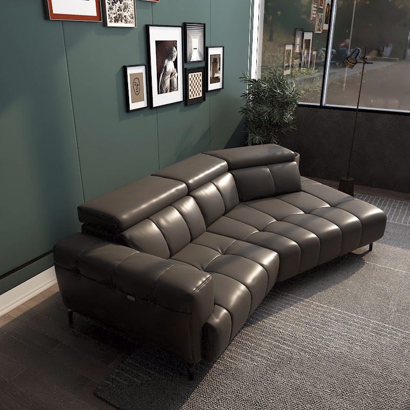 Americana Estell 2/3-Seater Zero Wall Full Top Grain Leather Electric Recliner Sofa/Day Bed picket and rail