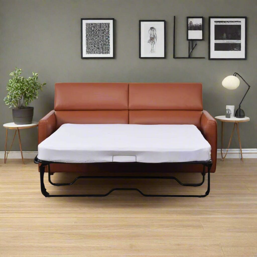 Americana Full Top Grain Leather Sofa Bed 3-Seater (MB0626) 2.02m picket and rail
