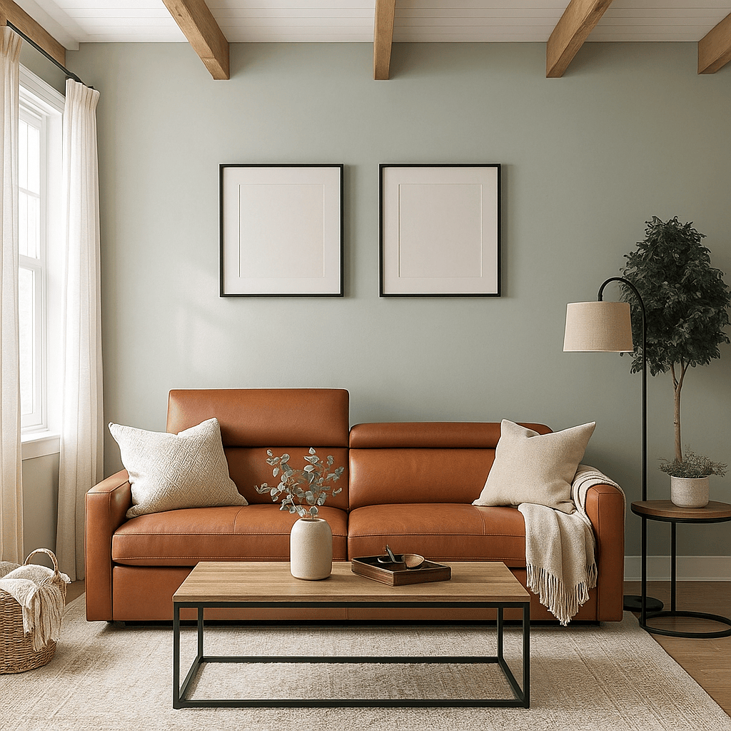 Americana Full Top Grain Leather Sofa Bed 3-Seater (MB0626) 2.02m picket and rail