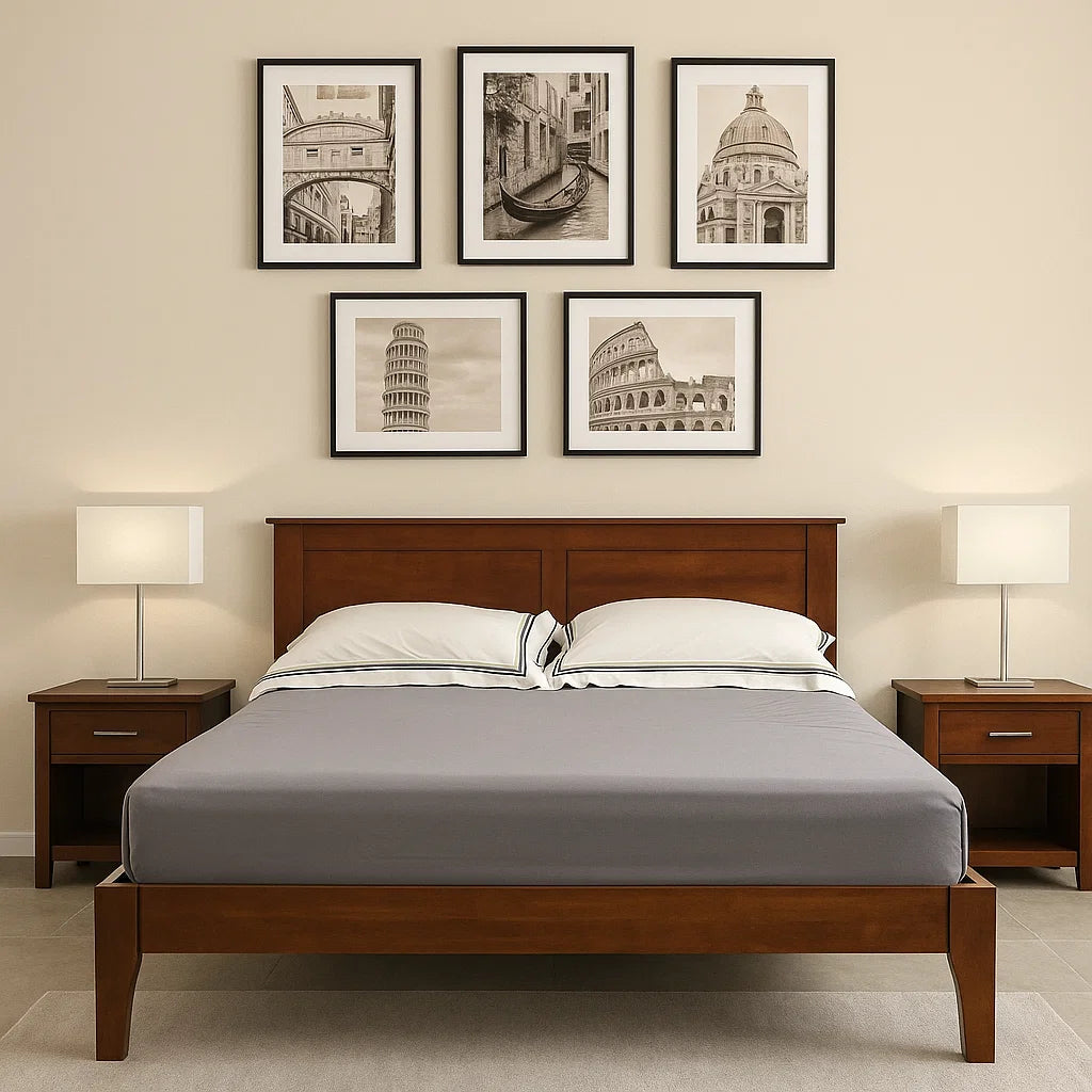 Americana Hudson Solid Wood Queen Size Bed picket and rail