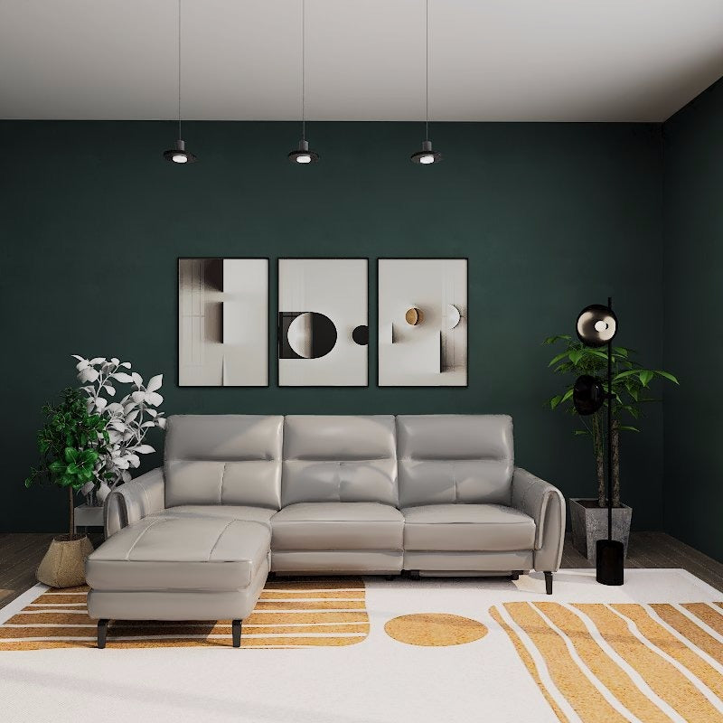 Americana Manhattan 2/3-Seater Zero Wall Full Top Grain Leather Electric Recliner Sofa (I) picket and rail