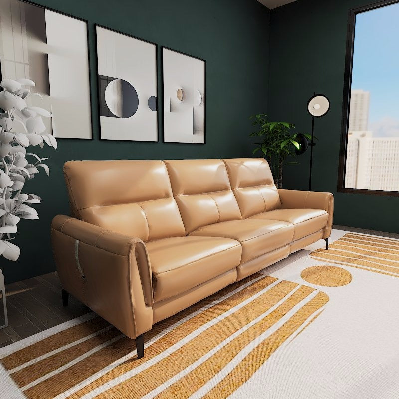 Americana Manhattan 2/3-Seater Zero Wall Full Top Grain Leather Electric Recliner Sofa (I) picket and rail