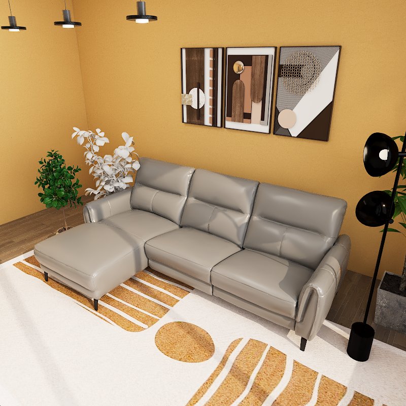 Americana Manhattan 2.64m L-Shape Zero Wall Full Top Grain Leather Electric Recliner Sofa (I) picket and rail