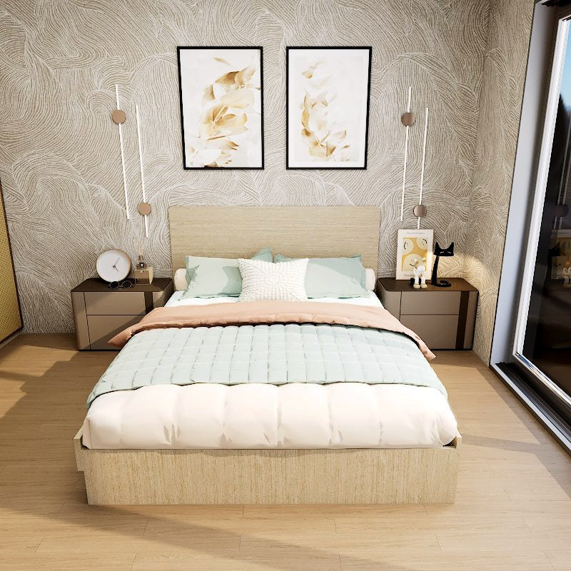 Americana Minimalist Design Engineered Wood Queen Size Bed picket and rail