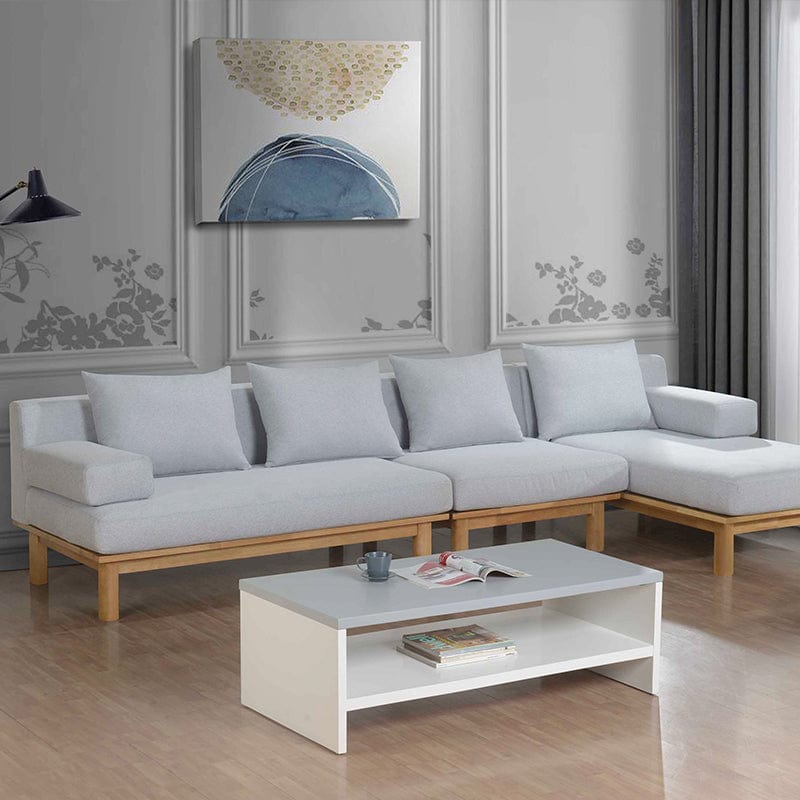 Americana Modular L-Shaped Fabric-Upholstered Wooden Sofa (IT-3063-1LS) picket and rail