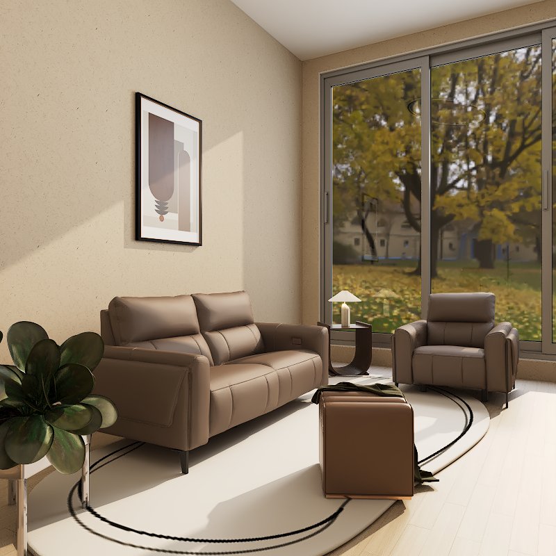 Americana Mulsanne 2/3-Seater/L-Shape  Zero Wall Full Top Grain Leather Electric Recliner Sofa (I) picket and rail