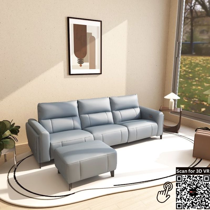 Americana Mulsanne 2/3-Seater/L-Shape  Zero Wall Full Top Grain Leather Electric Recliner Sofa (I) picket and rail