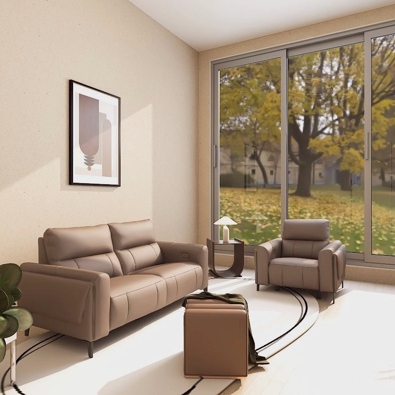 Americana Mulsanne 2/3-Seater/L-Shape  Zero Wall Full Top Grain Leather Electric Recliner Sofa (I) picket and rail