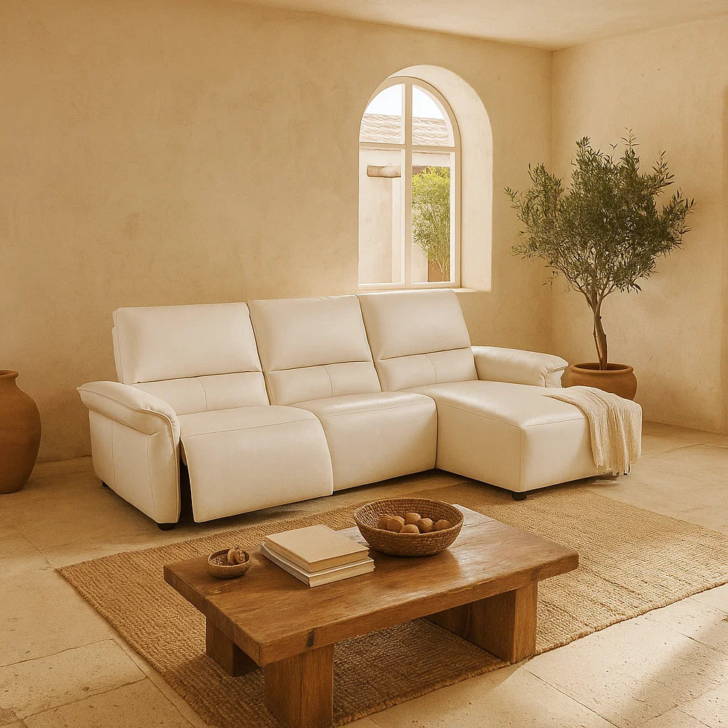 Americana (RN0867) 2.94m Zero Wall Full Top Grain Leather L-Shaped Wall Hugging Electric Recliner Sofa (I) picket and rail