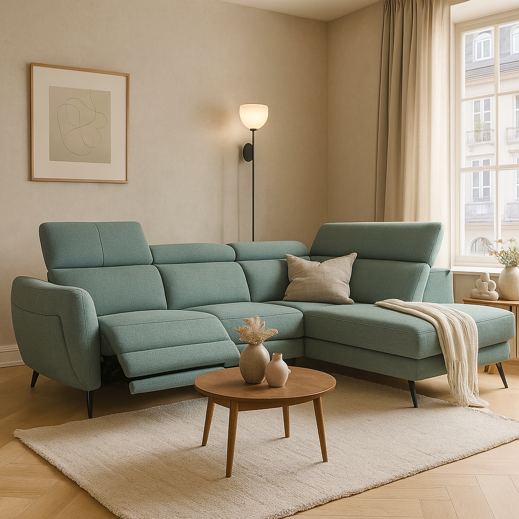 Americana (RN0931) 3.12m Zero Wall Fabric Sectional L-Shape Wall Hugging Electric Recliner Sofa (I) picket and rail