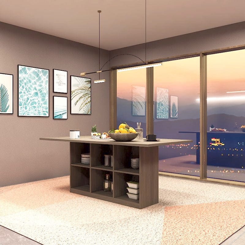 Americana Scratch Proof Dining Table - Open Storage Base AD6 picket and rail