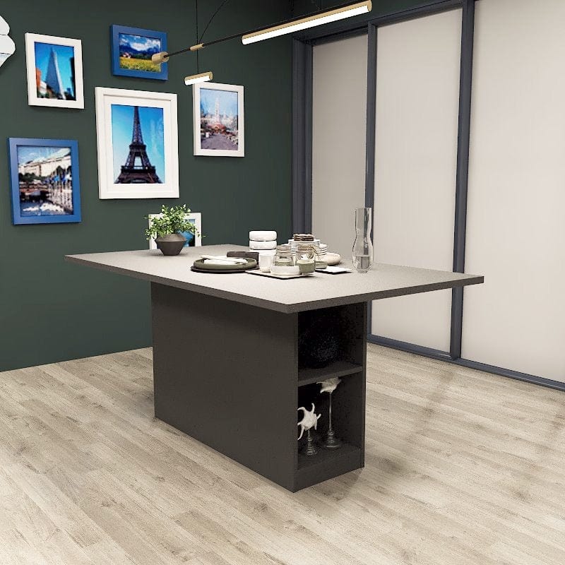 Americana Scratch Proof Custom Dining Table - Storage Base with Open S ...