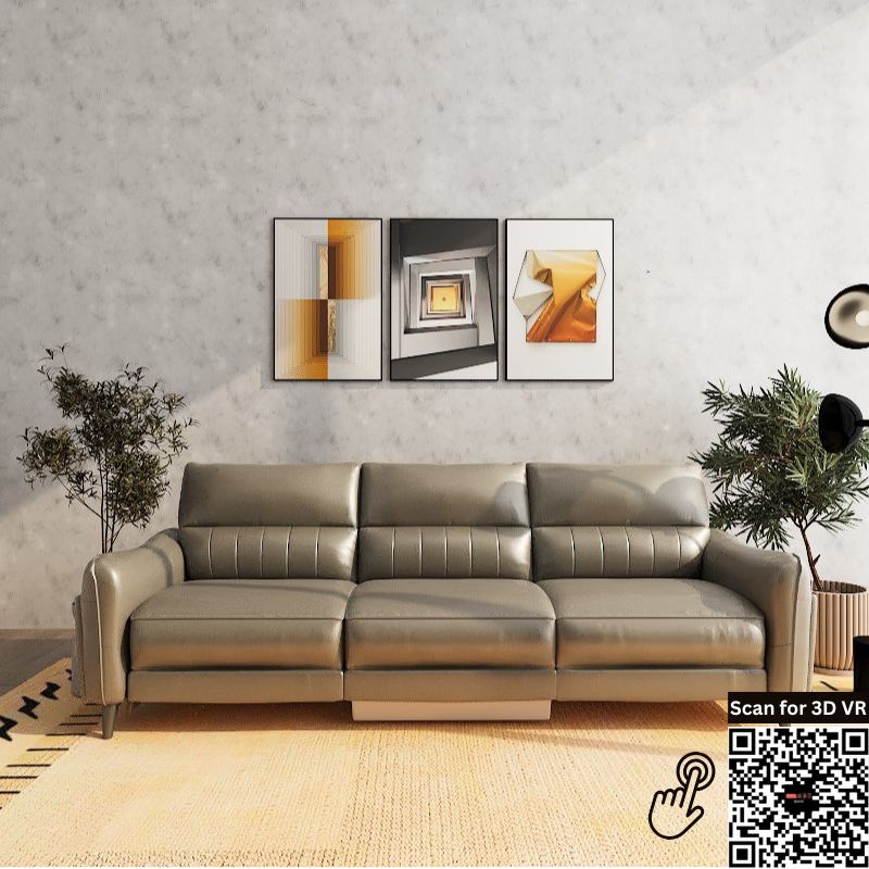 Americana Seattle 2.64m 3-Seater Zero Wall Full Top Grain Leather Electric Recliner Sofa (I) picket and rail