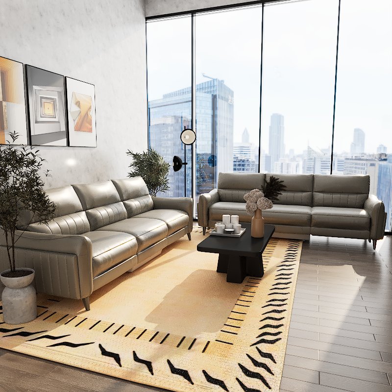 Americana Seattle 2.64m 3-Seater Zero Wall Full Top Grain Leather Electric Recliner Sofa (I) picket and rail