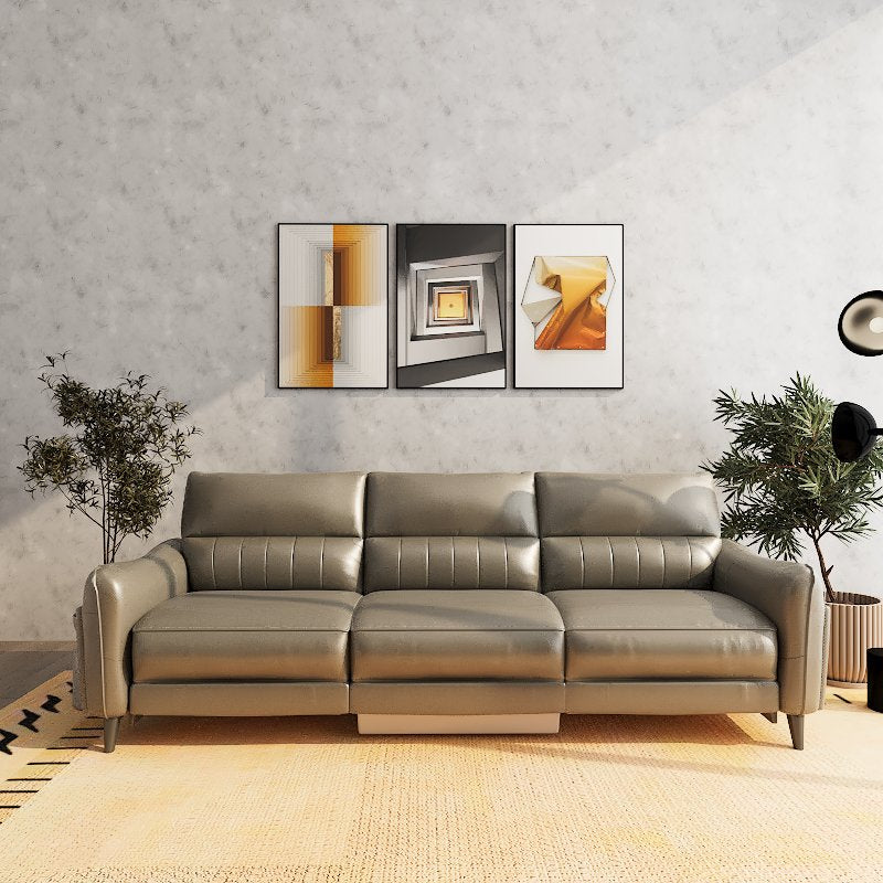 Americana Seattle 2.64m 3-Seater Zero Wall Full Top Grain Leather Electric Recliner Sofa (I) picket and rail