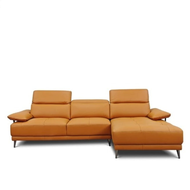 Americana Sectional L-Shaped Full Leather Sofa #MB0637 picket and rail