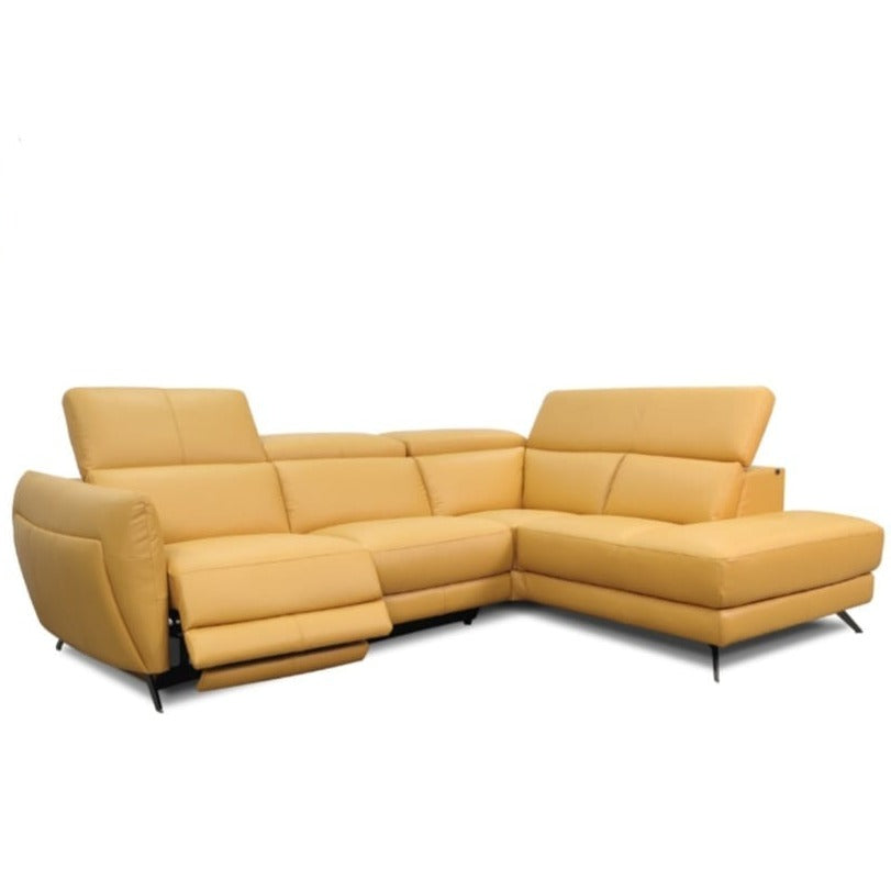 Americana Sectional L-Shaped Full Leather Sofa #RN0931 picket and rail