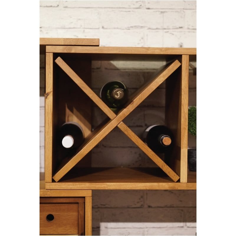 Americana Solid Wood Wine Holder (WIL-7092) picket and rail