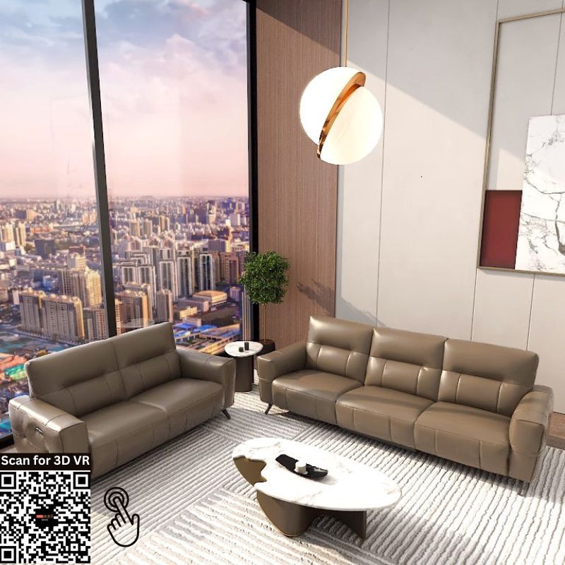 Americana Venus 2/3-Seater Zero Wall Full Top Grain Leather Electric Recliner Sofa with (I) picket and rail