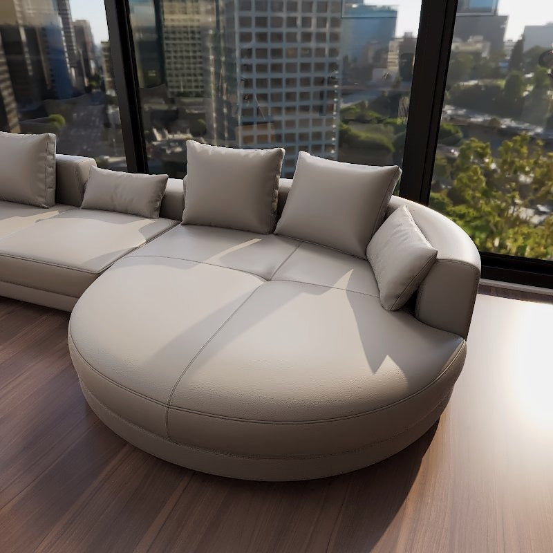 Americana ZX 4.82m 3-Seater/L-Shape Italian Minimalist Design Top Grain Leather Sofa picket and rail