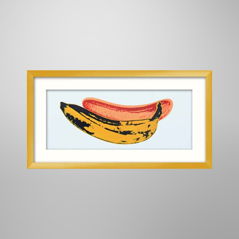Andy Warhol "Banana", 1966 | Licensed Art Print | Framed Art | Lithograph | Pop Art picket and rail