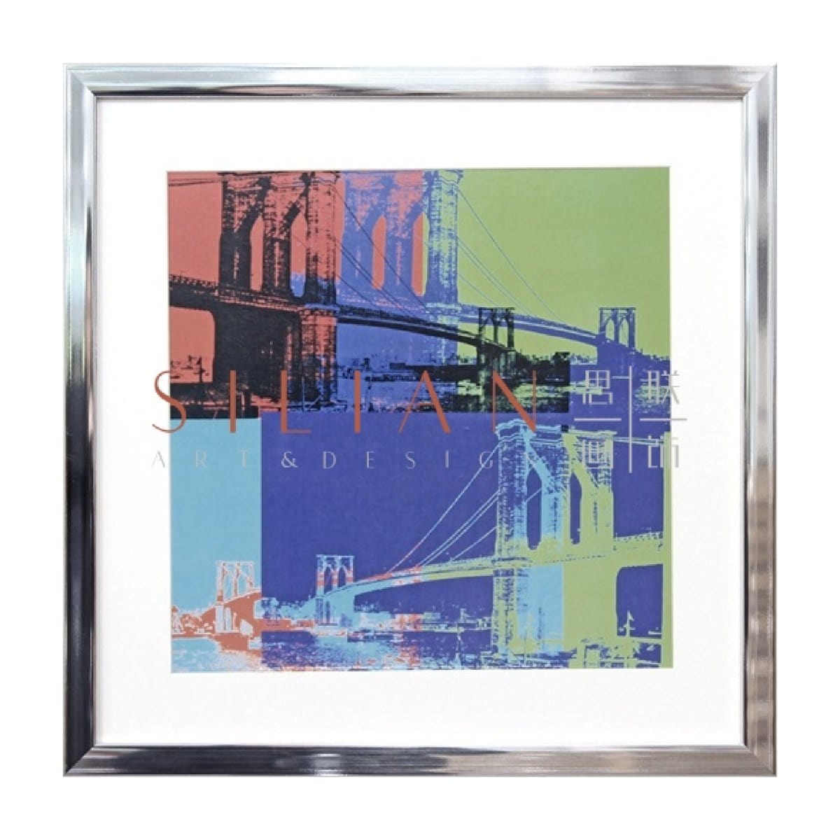 Andy Warhol - Brooklyn Bridge, 1983 Licensed Print (PT2290) picket and rail