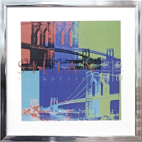 Andy Warhol - Brooklyn Bridge, 1983 Licensed Print (PT2290) picket and rail