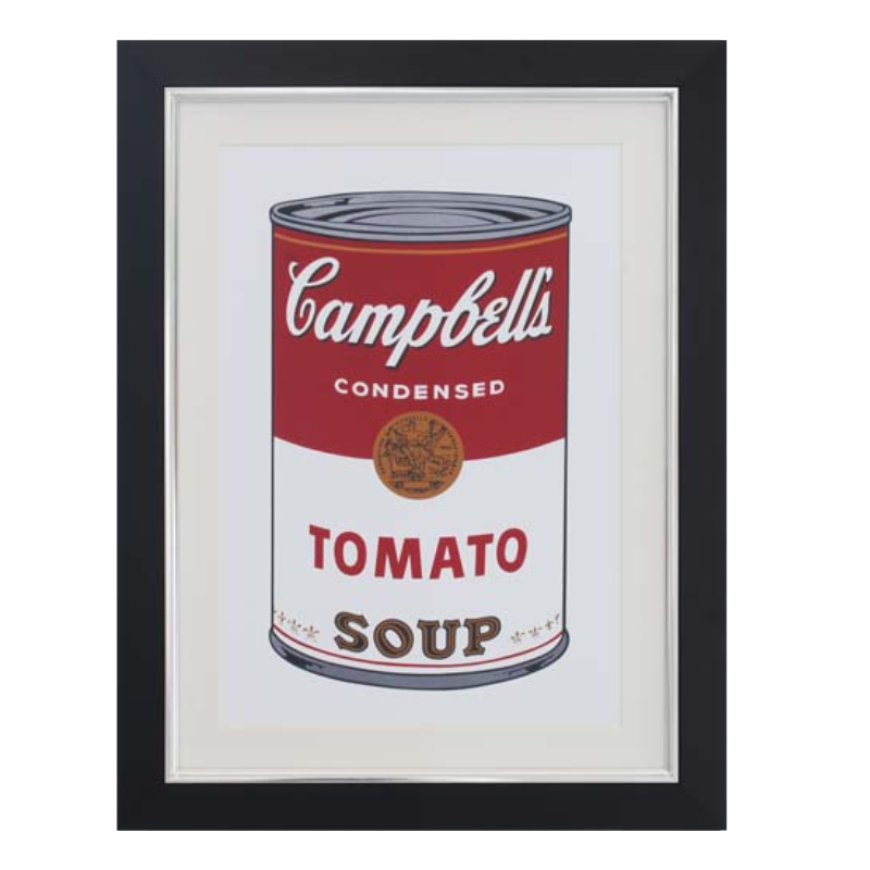 Andy Warhol "Campbell's Soup I: Tomato", 1968 | Licensed Art Print | Framed Art | Lithograph | Pop Art picket and rail