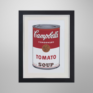 Andy Warhol "Campbell's Soup I: Tomato", 1968 | Licensed Art Print | Framed Art | Lithograph | Pop Art picket and rail